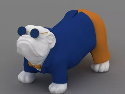 Bulldog sculpture 3D model