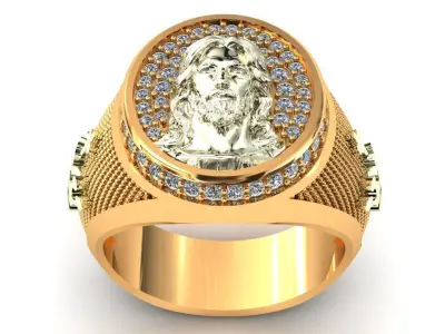 Anillo Jesus Jesus christ ring 3D print model