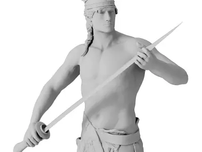 Statuette Man Sword 3D model