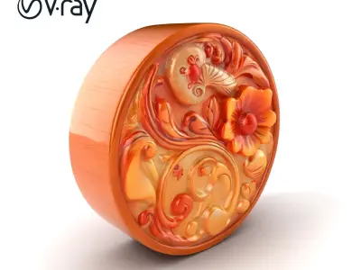 Art Nouveau Floral Relief Decor model pack Low-poly 3D model