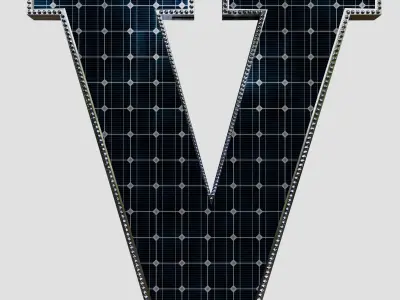 Solar Panel Letter - V 3D model