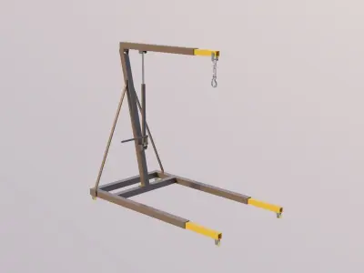 Engine Crane - Mobile Hydraulic Garage Crane Low-poly 3D model