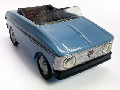 Vintage pedal car Moskvich 3D print model