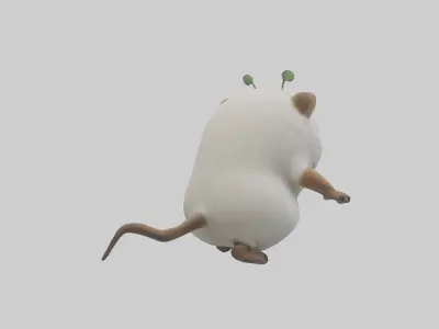 Lemming running across tundra model Low-poly 3D model