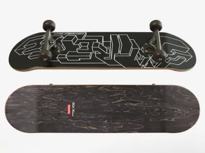 Three Realistic Skateboards 3D model