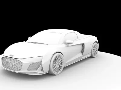 Audi r8 spyder Low-poly 3D model