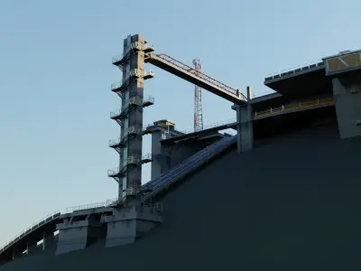 Labolatory on volcano Low-poly 3D model