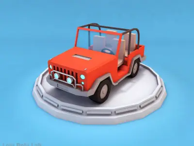 Cartoon City Cars Pack Low-poly 3D model