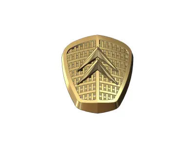 French automotive logo and grill relief and decor element 3D print model