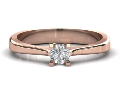 STL 3DM Print Ready Women Diamond Ring Lightweight Printable  3D print model 113
