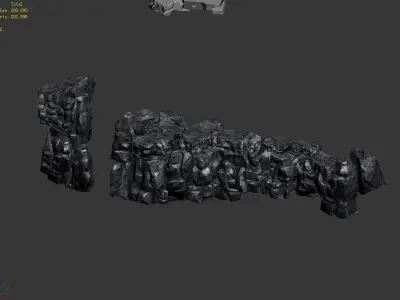 Stone Kazlog shallow bay - coast stones 01 3D model