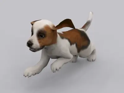 animated dog Low-poly 3D model