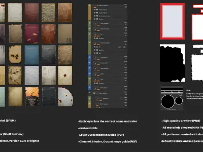 Paper and Book Cover Smart Materials for substance 3d painter Texture