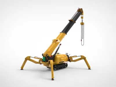 Mini crane Low-poly 3D model