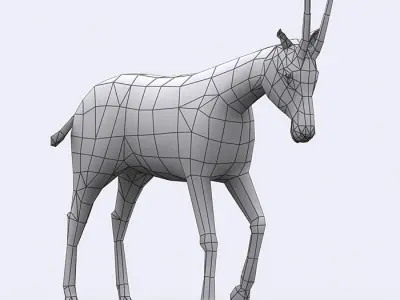 3DRT - Gazelle Low-poly 3D model