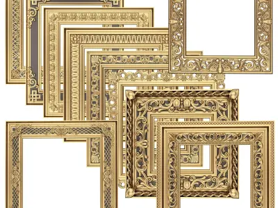 Classic Frame and Mirror Collection 04 Low-poly 3D model