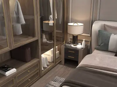 Modern Bedroom Scene 32 3D model