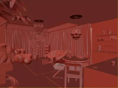 Parisian interior scene 3D model