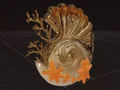 Sea Empress Luxury Ocean Inspired Earring 3D print model