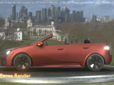 City Car 79 Compact Class Convertible Open Type-C Brown Low-poly 3D model