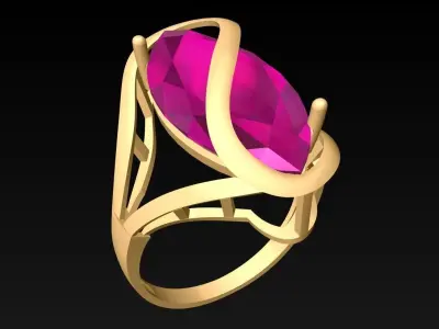 Diamond Ring - Womens Rings - SN80 3D print model