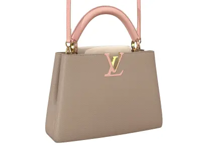Louis Vuitton bag Capucines Rose Beige Leather 3D model