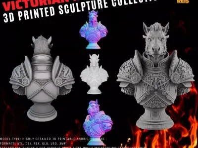 Headed Armored Knight Bust 3D model