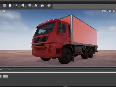 UE4 Truck Vehicle Rigged Low-poly 3D model