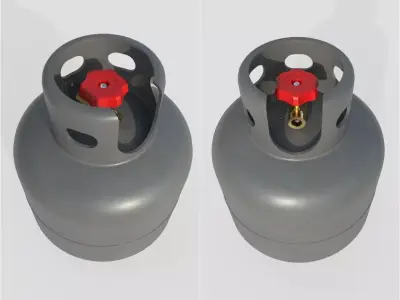 Gas Bottle M5 Low-poly 3D model