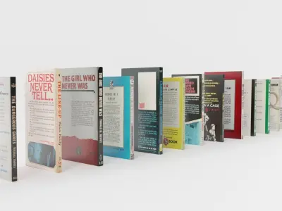 Vintage Paperback Crime Noir Books Low-poly 3D model