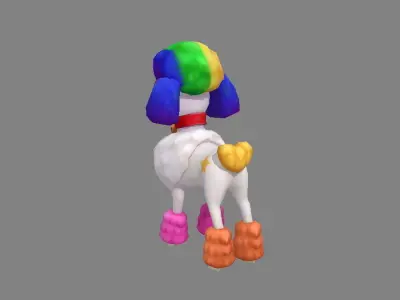 Cartoon puppy - Poodle - baby dog Low-poly 3D model