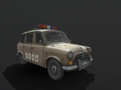 Retro Gaming Car Low Poly Stylized Vehicle 3D Model Low-poly 3D model