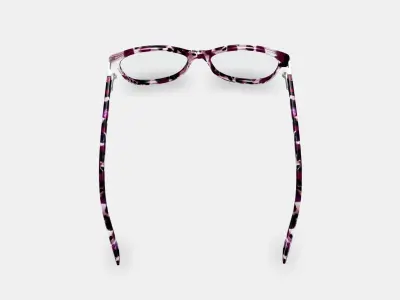 Daisy Eyeglasses in Violet Quartz Crystal with Polished Silver 3D model