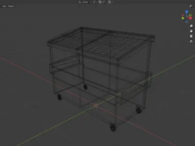 Dumbster two trash cans on wheels Free low-poly 3D model