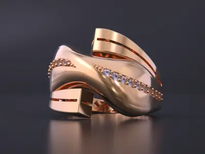 Luxury jewelry ring 3D print model