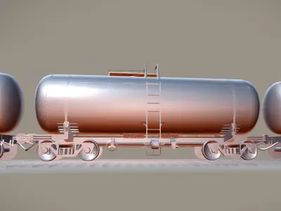 Railway Oil Tank Car vr2 Low-poly 3D model
