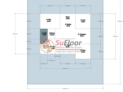 House 10x8m code 504- Sketchup 3D model 3D model 3D model
