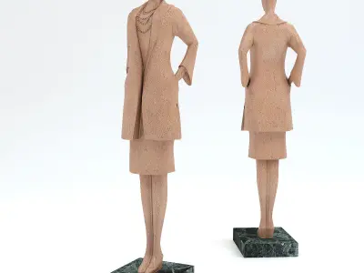The lady in the coat 3D model