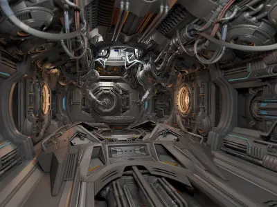 Sci - Fi Assembly Lab - Rigged 3D model