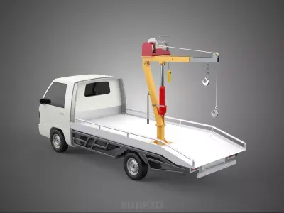 ELECTRIC WINCH HOIST LIFT BOOM HYDRAULIC CRANE JIB TRUCK PICKUP 3D model