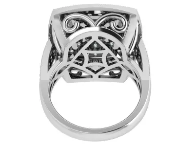 Luxury Diamond Square Ring 4722 3D print model