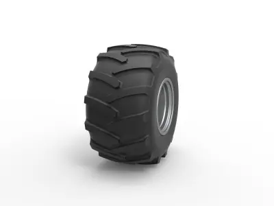 Rear wheel of Vintage Pulling Funny car Scale 1 to 25 3D print model