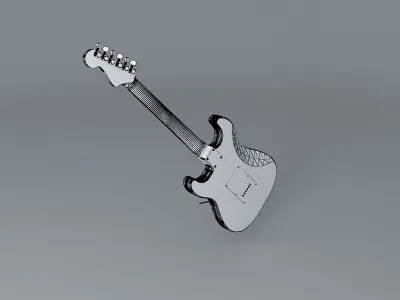 Fender Strat Green Burst guitar Free 3D model