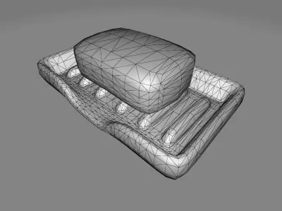 Soap Bar and Tray Free 3D model
