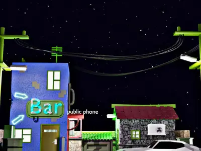 3d isometric scene  Low-poly 3D model