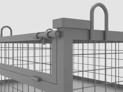 container metal pallet crate 3D model
