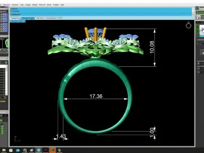 Luxury Floral Diamond Ring for Women 3D Model 4472 3D print model