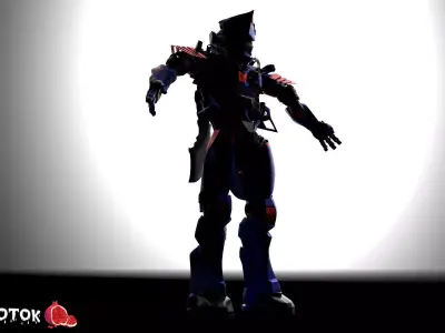 Warrior robot Free low-poly 3D model