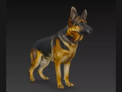 3D German Shepherd Dog Model 3D model