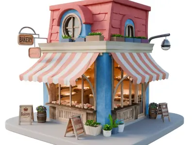 Bakery House Model 3D model